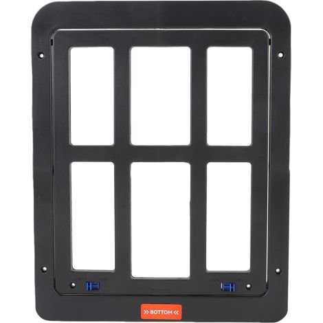 Puerta de valla de plástico Toivize para perros y gatos con cerradura, fácil instalación y ventilación óptima – Modelo negro, 31,5 x 25 cm (1/5)