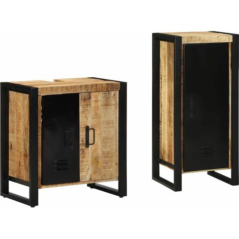 Juego de muebles de baño 2 pcs Madera de mango maciza
