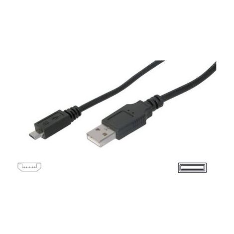 Digitus Câble USB USB 2.0 USB-A mâle, USB-Micro-B mâle 3.00 m noir AK-300110-030-S R42857 (1/2)