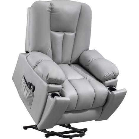 Poltrona relax elettrica con alzata assistita, grigio scuro, HOMVRA (1/5)