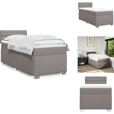 Boxspringbett mit Matratze Taupe 100x200 cm Stoff - Boxspringbett - Doppelbett - Bettsystem - Schlafsofa - Lattenrost (1/5)