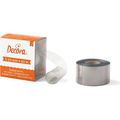 BOBINE PVC POUR ALIMENTS 50 M X H 50 MM, Plastique, Transparent, 10 x 10 x 7 cm, 1 pièce (1/3)