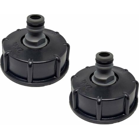 Pieces IBC Tank Cap,S60x6 IBC Fitting/Nipple Plug,1/2 Outlet Dia,60mm Inlet Dia for IBC Ton Valve - Black (1/4)