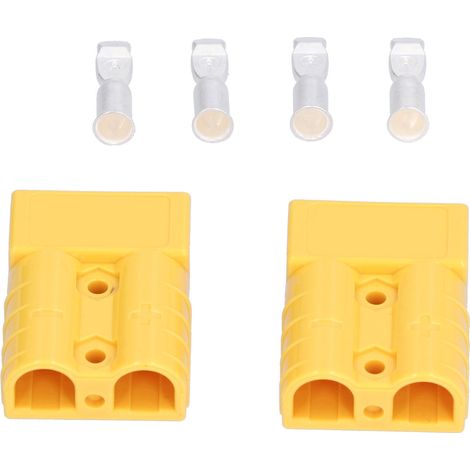 Kit de 2 connecteurs de batterie 50 A à déconnexion rapide, légers, pour faisceau de câbles, calibre 6 AWG, 600 V, jaune (1/5)
