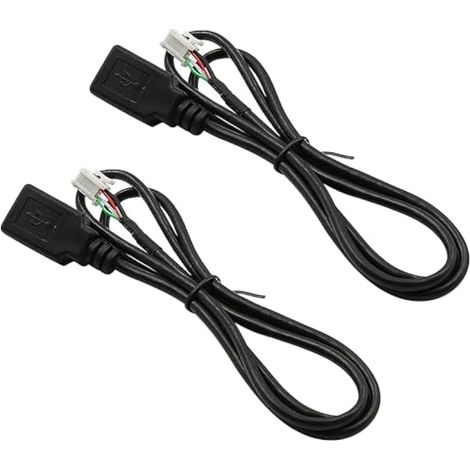 2PCS Adaptateur de câble d'extension USB de Voiture Connecteur 4 Broches 76 cm Compatible avec Android Autoradio Stéréo Clés USB Externes Chargement Rapide des téléphones Mobiles (1/5)