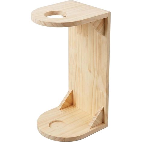 Lot de 2 supports muraux peu encombrants pour chevaux-bâtons 35 x 15 x 15 cm avec maintien solide en pin naturel (1/2)