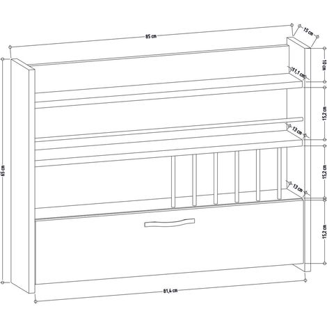 Estantería, librería, estante de pared Shelf Blanco (1/4)
