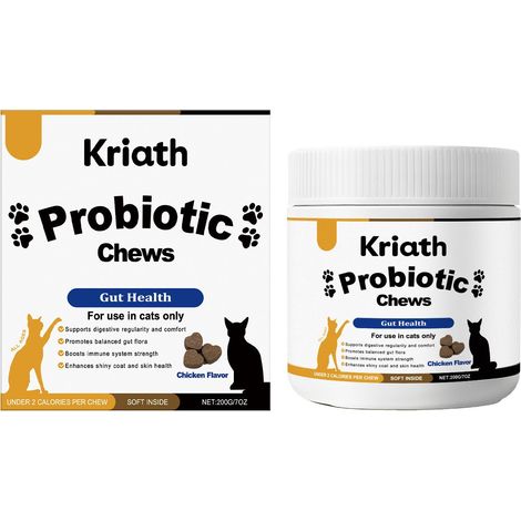 Granulés probiotiques pour chats, saveur poulet, doux pour les animaux, convient à tous les âges, 200 g (1/5)