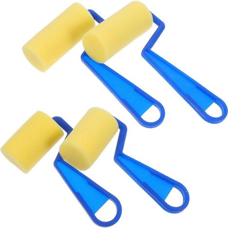 2 ensembles/4 pièces de pinceaux éponges à peindre pour l'art DIY et ensemble de stylos aquarelle colorés pour le dessin de graffiti éducatif précoce (jaune) (1/5)