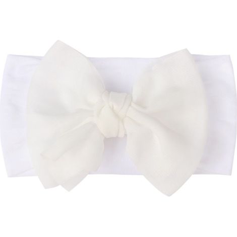 Diadema para bebé con lazo - blanca, ancha