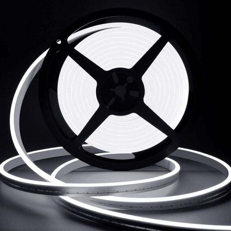 Ruban Led 10M, 12V 6000K Néon Blanc Bande LED Lumineuse, IP65 Etanche Silicone Découpable Flexible Néon Lumière pour Chambre, Cuisine, Décoration (1/4)