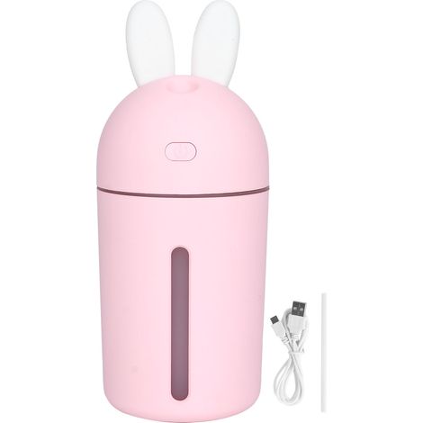 Mini Humidificateur d'Air USB 200ml - Fonction Veilleuse, Minuterie 3H, Pour Bureau - Rose (1/5)