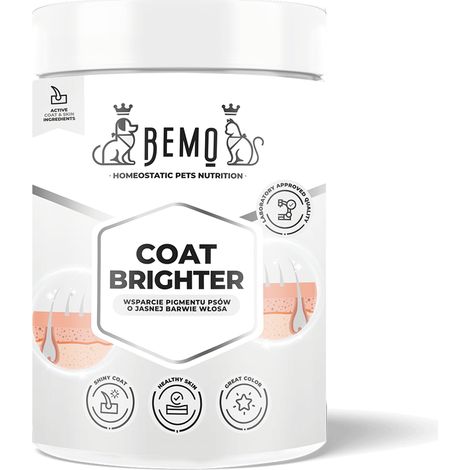 Bemo Coat Brighter - un suplemento que intensifica el color claro del pelaje de los perros 150 g