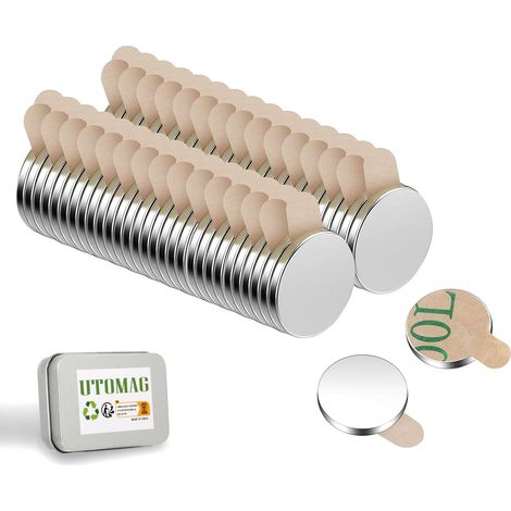 60 Aimants Autocollants Ronds en Néodyme, Petits et Puissants 8x1mm (1/5)