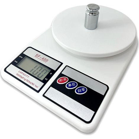 Filiyano-Balance de cuisine numérique portable 10 kg, boîtier en ABS blanc, faible consommation, fonctionne sur piles, pour un usage domestique. (1/5)