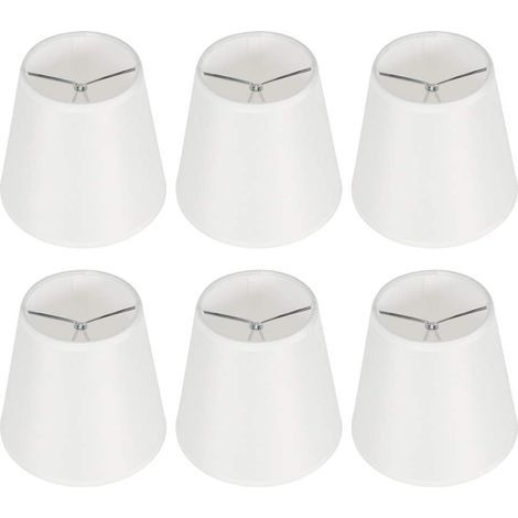Abat Jour petit abat jour pour lustre 6 Pièces Abat Jour en Tissu Blanc Couvercle de Lampe dn Tissu 6 Pièces Abat Jours pour Lampes 5 virgule 2 E14 (1/4)