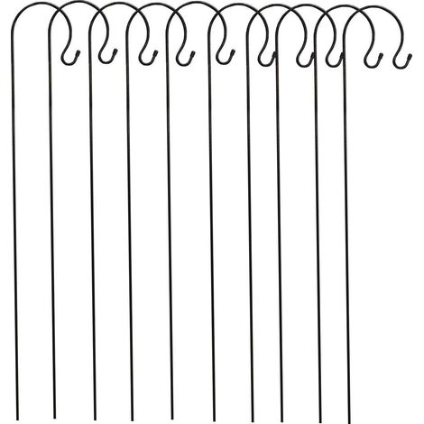 10 x Black Border Garden Shepherds Crook Hooks (1.2m) (1/5)