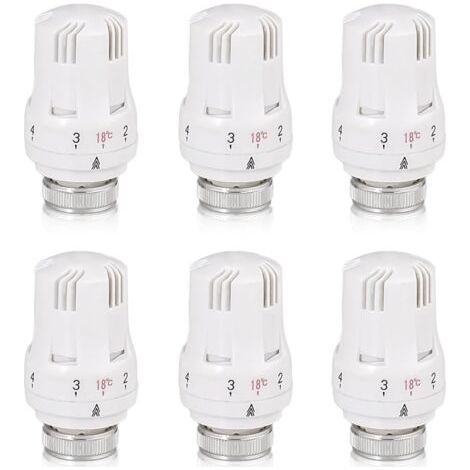 Pair Tête thermostatique radiateur M30 x 1,5 – Lot de 6 pièces – Régulation automatique de température – Protection anti-gel (1/5)