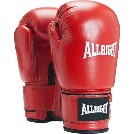 Guantes de boxeo profesionales TOP PROFESSIONAL de 10 oz, marca Allright 1119, color rojo. (1/4)