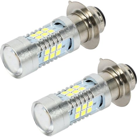 Adatto per due lampadine principali a LED H6 a singolo attacco per faro moto 3030 21SMD, 1200 lumen, bianche, 21 watt