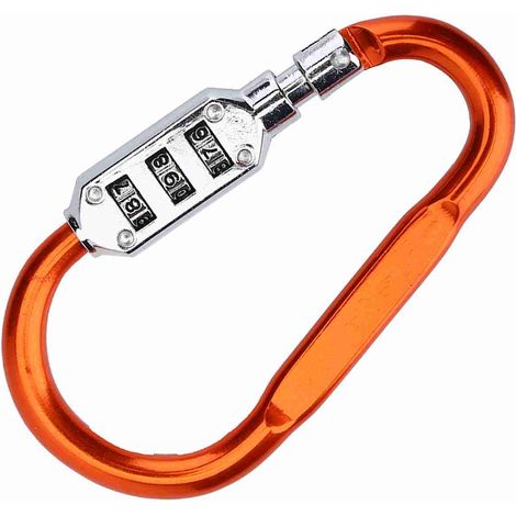 Cadenas orange sécurité bagage – combinaison mousqueton (1/5)