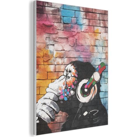 QUADRO ACUSTICO Scimmia - Graffiti - Musica 70x100 cm (1/5)