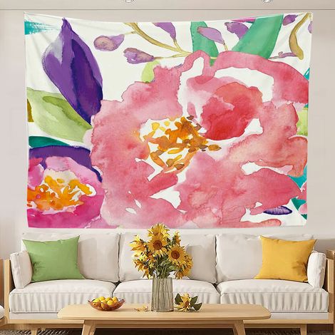 Tapisserie murale colorée pour chambre à coucher, nappes pour chambre d'étudiant 150x130cm (1/5)