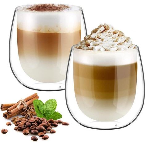 glastal 250ml Doppelwandige Latte Macchiato Gläser Borosilikatglas 2er Set (1/5)