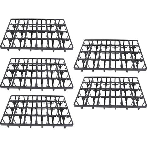 Rosvola Plateau de Pot de pépinière avec 24 cellules, 5 pièces, support de Pot de fleurs carré en plastique pour le jardinage (1/5)