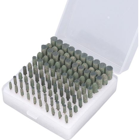 Lot de 100 meules en caoutchouc et alliage pour poncer polir 4 5 6 8 10mm sur tige 3mm pour métal verre moules (1/5)