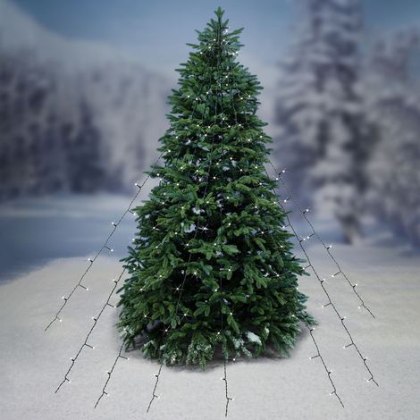 Tannenbaum Lichternetz 200 LEDs 2,50m Leuchtvorhang Lichterkette Baumvorhang (1/2)