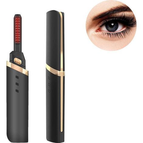 Recourbe-cils électrique Longziming – Chauffant, rechargeable par USB, courbure longue durée et design compact – Noir (1/5)