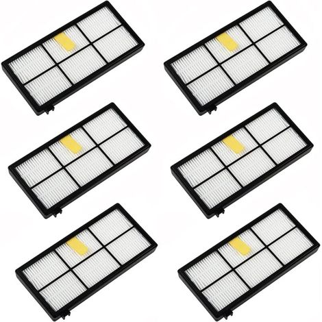 Kit de 6 filtres de rechange Ulisem pour iRobot Roomba 800 900 850 860 861 866 870 880 890 900 960 980 981 985 (1/4)