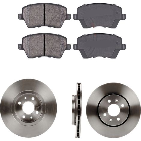 KIT FRENI ANTERIORI compatibile con RENAULT CAPTUR I (J5,H5) - DISCHI + PASTIGLIE OEM: P 68 033 / 16924 , 18317 /SOSTITUZIONE DIRETTA/BASSA POLVERE/SILENZIOSO
