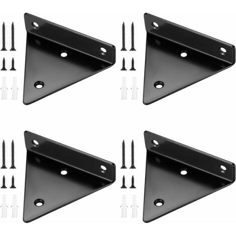 4 Pièces Supports d'étagère Flottants, Supports à Tablettes Muraux Triangulaires Invisibles, Equerre Etagere Murale Métal pour étagère.. (1/4)