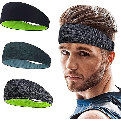 Lot de 3 bandeaux de sport, bandeau antidérapant, bandeau anti-transpiration extensible et respirant (1/4)