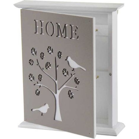 Panneau porte-clés en bois 20x24 cm – 6 emplacements – Utilisation murale pour rangement efficace – Design moderne – Gicos