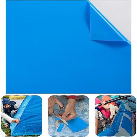 Rustine de Piscine, Piscine Patch de Réparation, Kit de Réparation de Patch, Correctifs Auto-adhésives Rustine,Auto-adhésifs en PVC pour Piscine-Bleu (1/5)