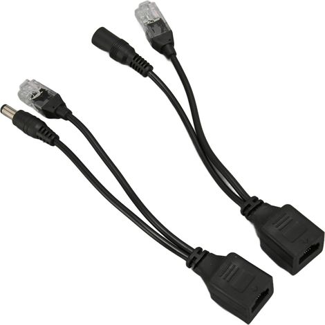 Adaptateur répartiteur PoE 12 V stable, facile à installer, Plug and Play, étanche, connecteurs mâle et femelle pour caméra IP, noir (1/5)