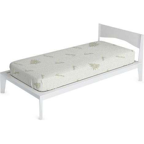 Coprimaterasso elasticizzato, Aloe, Singolo 90x200cm (1/4)