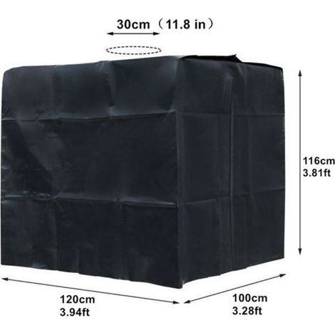 TAISHENGDA – Schutzhülle für 1000-Liter-IBC-Container – 210D Polyester, UV-beständig und wasserdicht – Abmessungen: 120 x 100 x 116 cm – Algenschutz (1/5)
