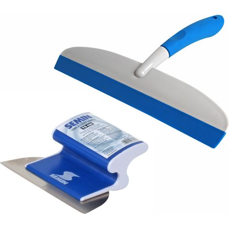 Lame pour enduire et lisser CE78 Semin - 15 cm et une raclette à Lisser Semin - 30 cm (1/4)