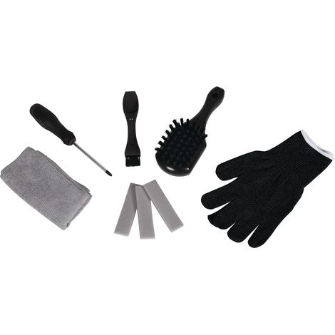 Einhell Kit de nettoyage pour robots-tondeuses (tampon abrasif, spatule, brosses, tournevis, chiffon microfibre et gants) (1/5)
