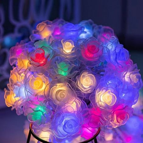 Guirlande lumineuse à boules, ambiance bulle, boîte à piles, décoration étoile, guirlande de roses, 6 m, 40 LED, piles + USB (1/5)