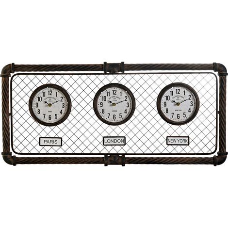 Horloge murale chic pour voyageurs élégants - Gris foncé texturé (1/4)
