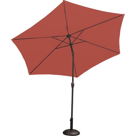 Parasol Centré et Inclinable Ø 3 m en Aluminium Terracotta 3 m