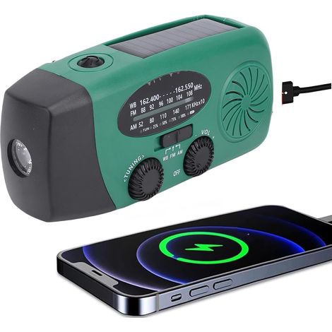 Radio de Secours à Manivelle, AM/FM/NOAA Météo 2000mAh Power Bank (1/5)