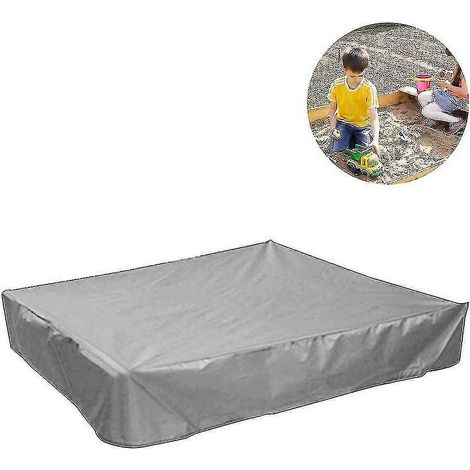 Wasserdichte Sandkastenabdeckung, Sandkastenabdeckung aus Plane, Spielzeugsandkastenabdeckung-120x120x20cm-Grey