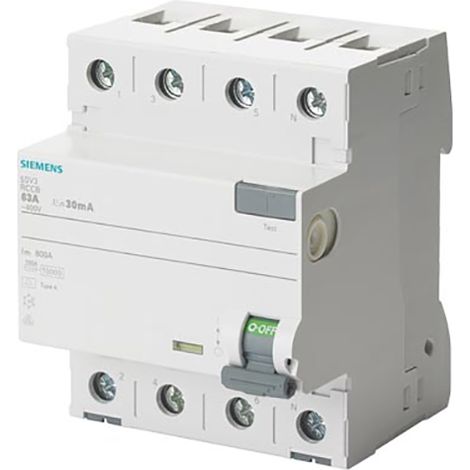Siemens 5SV3346-6 Interruptor diferencial 4 polos 63A 400V