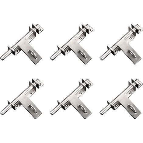 6X Boulon en Acier Inoxydable 304 Boulons Robustes Gauche et Droit Boulon Coulissant Loquet de Verrouillage de Porte (1/5)